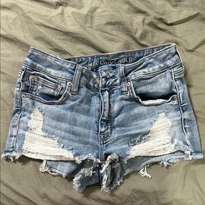 American Eagle Outfitters Distressed Blue Denim Shorts